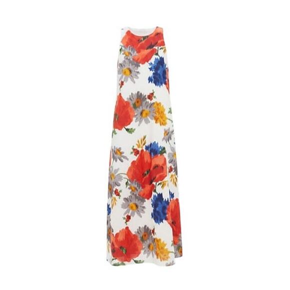 TUCKERNUCK Crimson Poppy Cotton Linen Portia Dress Size L NWT - Picture 6 of 6